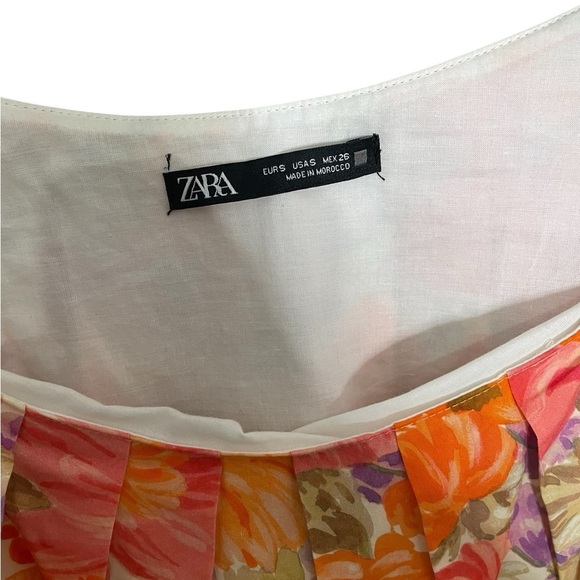 Zara Floral Bubble Crop Top Small - Picture 6 of 6